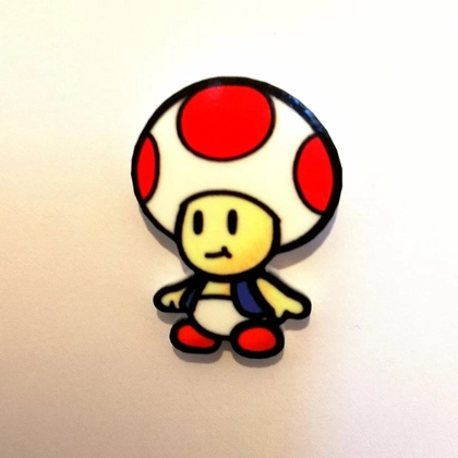 Paper Mario - Toad pin badge - Super Mario Paper Mario - Toad pin badge - Super Mario