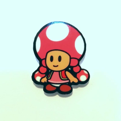 Paper Mario - Toadette pin badge - Super Mario Paper Mario - Toadette pin badge - Super Mario