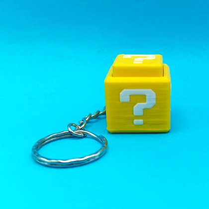 Super Mario Question Block Fidget Clicker Keyring