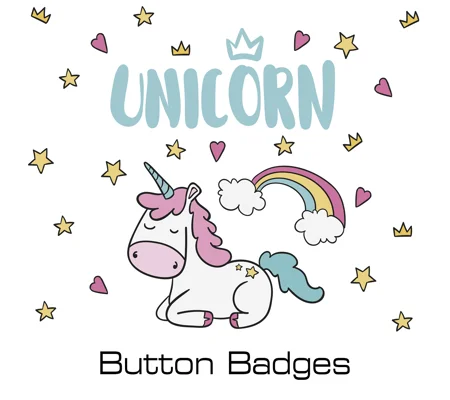 Unicorn button badges