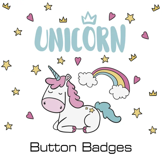 Unicorn button badges