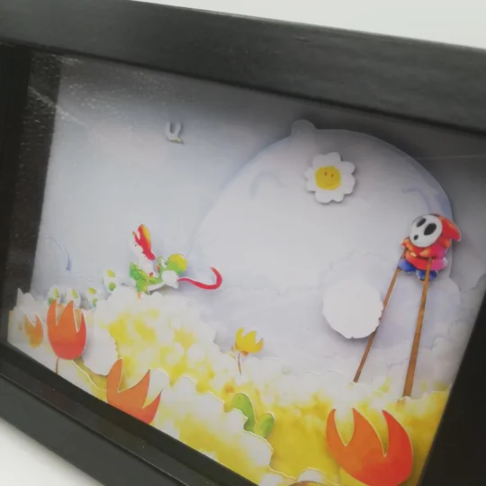 Yoshi - Super Mario 3D Shadow Box