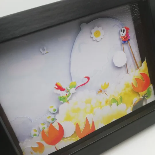 Yoshi - Super Mario 3D Shadow Box