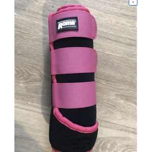 Roma equine support boots/wraps. BNWOT. Raspberry and black