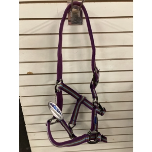 Weatherbeeta pony striped headcollar. Purple/brown/turquoise. BNWT. RRP £24.00