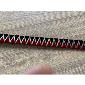 Navy and Burgundy Browband with Gold underlay.