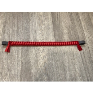 Red velvet and satin browband. 15.75” large cob. Brown leather. BN