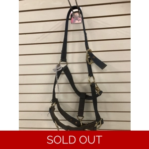 Shires navy nylon lunge cavesson. Preowned. Cob size