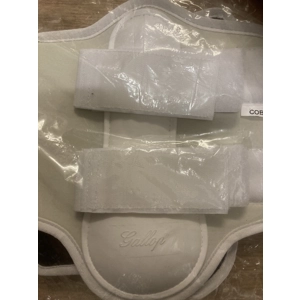 Gallop Satin Brushing boots. White. Cob. Brand new