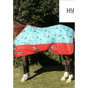 Hy equestrian storm x thelwell 100g stable rug 3ft, 3ft3, or 4ft 3. Turquoise/Red or Navy/Red BNIB