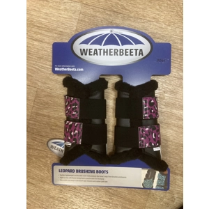 Weatherbeeta pink leopard print brushing boots. Pony. BNWT.