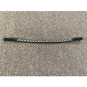 Black Leather metal chain browband.  16.5