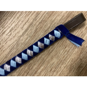 12.25” Small pony Navy/Light Blue/Silver Browband by Browbamd Heaven. BNWT