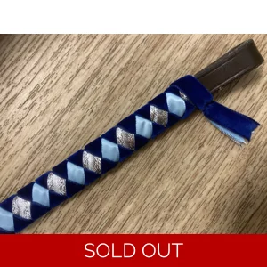 12.25” Small pony Navy/Light Blue/Silver Browband by Browbamd Heaven. BNWT