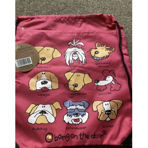 Carrots bang on the door dog themed drawstring bag. BNWT