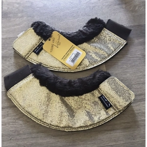 HKM Gold Glitter over reach boots. Pony size.  BNWT