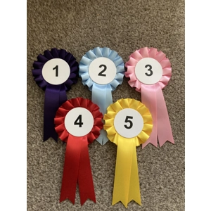 Numbered Rosettes. Various Colours Made 2 Order. 10 WORKING days