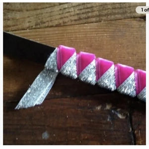 Velvet and silver sparkle browband. Various colours and sizes.
