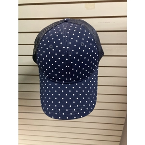 Horseware Ireland navy polka dot baseball cap.  One size.  BNWT.