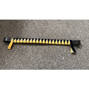 Browband heaven yellow/gold/navy 15” brown leather sharkstooth browband.