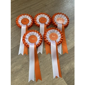 Set of 2 tier 1st to 5th rosettes.  Made to order.