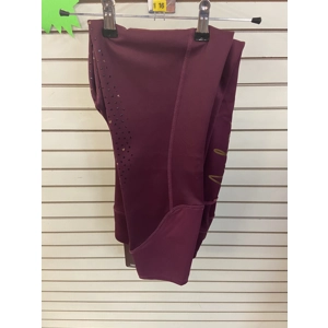 Shires Aubrion fleece lined riding tights in mulberry. Size 16. BNWT. RRP 59.99