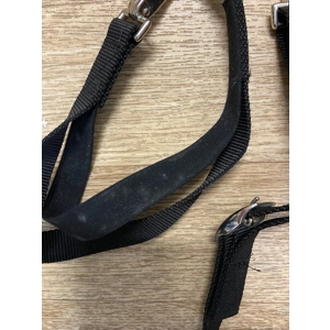 Black nylon side reins. One size. Preowned. Never used