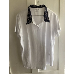 Dublin ladies large [14] white/navy shirt/show shirt.