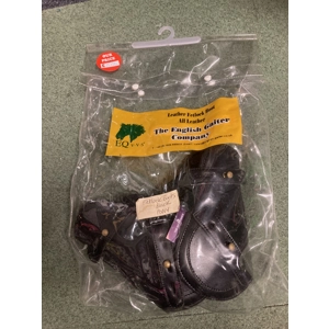 Black leather fetlock boots. Pony size. BNWT