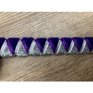 Purple velvet and silver sparkle browband. 14”