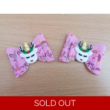 Unicorn Christmas Hair Bow Set