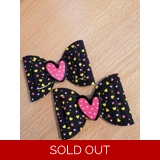 Love Heart Hair Bow Set