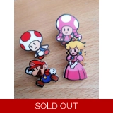 Super Mario 4 Piece Pin Badge Set