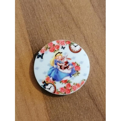 Disney Alice In Wonderland Anime Round Single Pin Badge