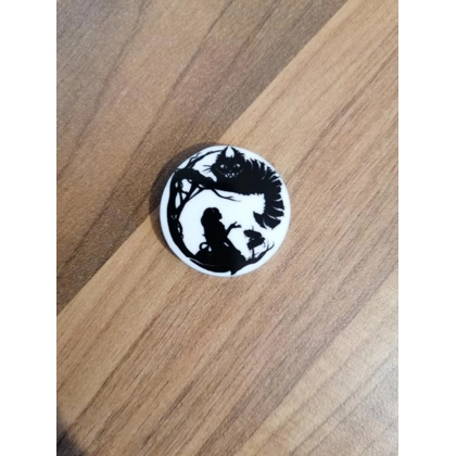 Disney Alice In Wonderland Black & White Round Single Pin Badge