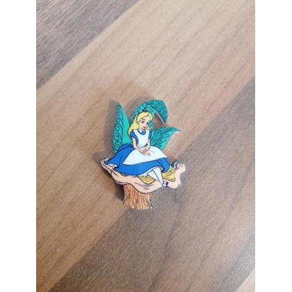 Disney Alice In Wonderland On Mushroom Single Pin Badge Disney Alice In Wonderland On Mushroom Single Pin Badge