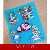 Disney Alice In Wonderland 5 Piece Pin..