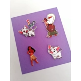 Disney Moana 4 Piece Pin Badge Set