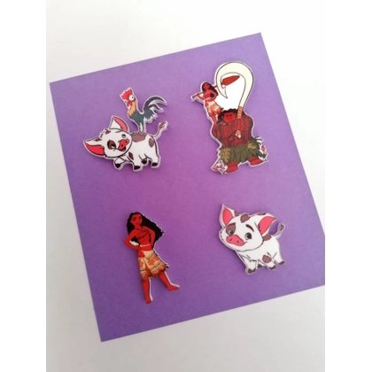 Disney Moana 4 Piece Pin Badge Set Disney Moana 4 Piece Pin Badge Set