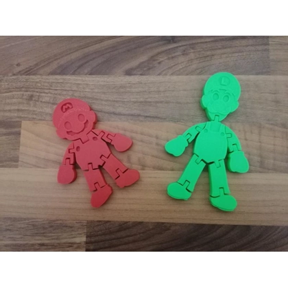 Super Mario ( Mario & Luigi ) Articulated 3D Printed Super Mario ( Mario & Luigi ) Articulated 3D Printed