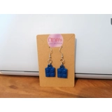 Lego Blue 3D Printed Earring Set