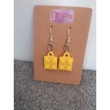 Lego Yellow 3D Printed Earrings Set