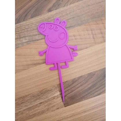Peppa Pig Birthday Girl 3D Printed Cake Topper Peppa Pig Birthday Girl 3D Printed Cake Topper