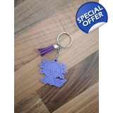 Axolotl Design 1 3D Printed Keyring