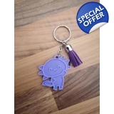 Axolotl Design 2 3D Printed Keyring