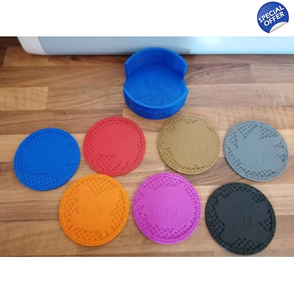 Sonic the Hedgehog Modern 7 Piece Coaster Set Sonic the Hedgehog Modern 7 Piece Coaster Set