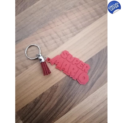 Super Mario Logo 3D Printed Keyring Super Mario Logo 3D Printed Keyring