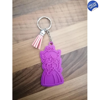 Super Mario Princess Peach 3D Printed Keyring Super Mario Princess Peach 3D Printed Keyring