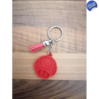 Super Mario Mushroom 3D Printed Keyring Super Mario Mushroom 3D Printed Keyring