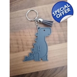 Dinosaur Grey 3D Printed Keyring